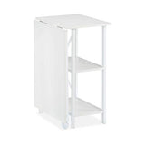 Relaxdays Bureau Pliable,Table Peu encombrante, 2 étagères, pour Travail à la Maison,Chambre d’ado, Choix de Couleurs, Panneau de Particules, Fer, Weiß, 76 x 107 x 55 cm