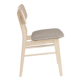 Kave Home - Chaise Selia en Bois d'hévéa Massif et placage de chêne avec revêtement Gris Clair