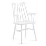 Kave Home - Chaise de Salle à Manger Tressia en Bois Massif de Caoutchouc Naturel et Finition Blanche