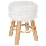 Tabouret Oslo Effet Fourrure Blanc - Atmosphera créateur d'intérieur