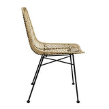 Rendez vous déco - Chaise en Rotin Naturel - Tamara - Chaise Salle à Manger/Cuisine - Lot 2 Chaises - Piètement Métal