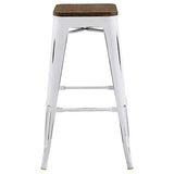 Modway Promenade Barre de bistrot Moderne en Aluminium avec siège en Bambou Blanc