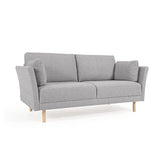 Kave Home - Canapé Gilma 2 Places Gris Clair avec Pieds Finition Naturelle 170 cm
