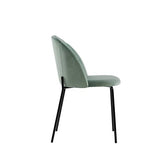 EMT CASA Lot de 2 Chaises Scandinave Chaise de Salle à Manger Chaises en Velours Rose Pieds en métal Imitation Bois (Vert)