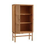 Tousmesmeubles Armoire 2 Portes cannage Bois Massif - MIELA : Bois - L 90 x l 38 x H 165 cm - Neuf
