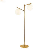 JHSHENGSHI Lampadaires Nordic Sphere Lampadaire LED, 3 lumières en Verre dépoli Globe Shade Tall Pole Lampadaire pour Salon Chambre Bureau lampadaire