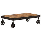 BaraSh Table Basse avec roulettes Bois de manguier Massif 100x60x26 cm,Table Basse,Table Basse Salon,Tables Basses De Salon,