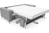 VENESETTI Canapé 3 Places Convertible en Cuir Italien de Luxe MOVIDA, Gris Clair