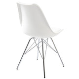 eSituro SDC0050 Lot de 2 Chaises de Salle à Manger Moderne Assise en Similicuir et Pied en métal,Blanc