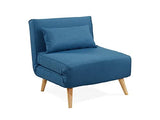 Vente-unique - Fauteuil Convertible POSIO en Tissu - Bleu