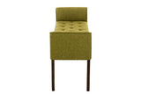 Banquette Cleopatra Rembourrée Revêtement en Tissu - Chaise Longue avec Accoudoirs - Piétement en Bois - Banquette Capitonnée - 133 x 64 x 4, Couleur:Vert, Couleur du Cadre:Antique foncé