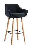 Tabouret de Bar Grant Tissu Design Scandinave I Tabouret de Bar Industriel avec Dossier et Accoudoirs I Chaise de Bar Confortable Ergonomiqu, Couleur:Noir