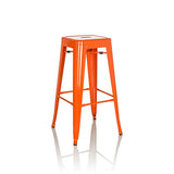 hjh OFFICE Tabouret de Bar VANTAGGIO High Métal Orange, Tabouret Industriel Haut, empilable, 645080