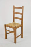 Tommychairs - Chaise Rustica pour Cuisine, Bar et Salle à Manger, Robuste Structure en Bois de hêtre peindré en Couleur chêne et Assise en Paille