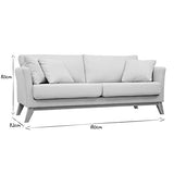 Miliboo Canapé scandinave déhoussable 3 Places en Tissu Beige et Bois Clair Oslo