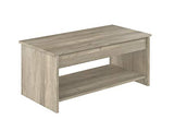 Marque Amazon - Movian - Table basse avec plateau relevable et petite étagère Aggol Modern, 50 x 100 x 44, Effet Chêne