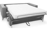 VENESETTI Canapé 3 Places Convertible en Cuir Italien de Luxe MOVIDA, Gris Clair