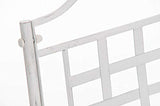 Chaise De Jardin Lotta en Fer avec Accoudoirs | Chaise De Balcon Fabriquée A La Main en Métal | Chaise De Terrasse De Style Antique Nostalgique, Couleur:Blanc Antique
