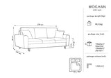 MICADONI - Canapé Convertible Moghan - 3 Places - Velours - Rouge
