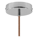 Suspension fabriquée en Italie avec câble Textile, Abat-Jour Coupe en céramique et Finition en métal - sans Ampoule, Terracotta à Rayures -