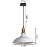 TOKIUS Suspension Lustre Industrielle Vintage Luminaire Plafonnier E27 Salon Abat-jour Plafond en Métal Rétro Style Nordique Design Câble Réglable (Blanc, 1pcs)