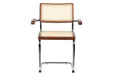 Adda Home Chaise, Bois d'orme/rotin, Marron/argenté, 64X52X83 CM