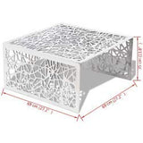 vidaXL Table Basse Table de Salon Aluminium Design géométrique ajouré Argent