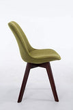 CLP Chaise Retro Design Borneo V2 Tissu I Chaise Visiteur Pieds en Bois Dossier Et Assise Ergonomique Chaise Scandinave I Couleur:, Couleur:Vert, Couleur du Cadre:Noyer