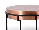 Lot de 2 tables basses coloris cuivre en fer et aluminium -PEGANE-
