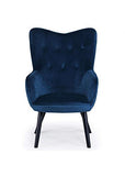 Menzzo Klarys Chaise/Fauteuil, Velours, Bleu, 67