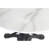 Miliboo Table bistrot Ronde en marbre Blanc et métal Noir L60 cm CONTY