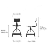 interougehome Lot de 2 chaises de Bar Noire de Style Industriel réglable en Hauteur, Tabouret de Bar en Bois - iKayaa