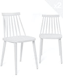 KAYELLES Lot de 2 - Chaise de Cuisine Plastique Style bistrot à barreaux BAO (Blanc)