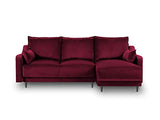 Velours Canapé d'angle Réversible Convertible avec Coffre De Rangement, Lilas, 4 Places, Rouge, 220x150x90