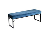 LIFA LIVING Banc Bout de Lit Gris, Banquette Capitonnée Velours Elegant avec Base en Métal Noir, Banquette Salon Design Ottoman Ultra Doux, Banc 120 cm