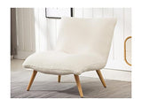 Vente-unique Fauteuil en Tissu Sherpa Effet Peau de Mouton Pepita - Blanc