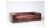 Kare Cubetto Canapé, Bois partiel, MDF, Cuir Marron, 3- Sitzer