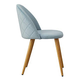OFCASA 4 x Moderne Chaises de Salle à Manger Velours Bleu Clair Tissu Chaise de Cuisine Rembourrée avec Pieds en Métal Chaises de Salon Meubles