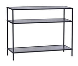 WENKO Console Meuble Style Industriel, Petite Console étroite, Meuble entrée - Bureau d'appoint, 3 Plateaux de Rangement, métal - MDF, L100xH80xL35 cm, Noir