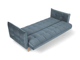 MICADONI - Canapé Convertible Mulli - 3 Places - Velours - Bleu Clair