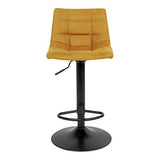 AltoBuy Magnus - Lot de 2 Tabourets Acier et Tissu Jaune Moutarde