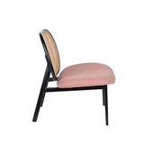 Zuiver Spike - Fauteuil Dossier en cannage et Assise en Tissu Rose