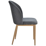 HOMCOM Lot de 2 chaises de Salle à Manger Chaise de Salon Pieds en métal Imitation Bois 50 x 58 x 85 cm Gris