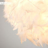 Élégante suspension Skaulo métal/tissu/plastique blanc - Plafonnier pour chambres - Séjour - Salle à manger - Culot E27