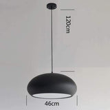 QCKDQ Luminaire de Celling, Lustre Semi-Circulaire Principal à Une Seule tête de Macaron, Lampe de décoration de Bar à la Maison créative, Convenable pour Vivre/dîner/café,Black,45cm