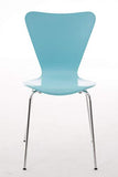 Chaise Empilable Calisto en Bois - Assise Ergonomique - Chaise de Salle d'Attente en Bois Chaise, Hauteur Assise 45 cm -Couleurs au Choix:, Couleurs:Bleu Clair