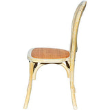 EME Chaise médaillon en Bois décapé d'orme avec Assise en rotin Naturel et Dossier en Grille. Contenu : 1 pièce. Chaise empilable avec Finition Rustique.