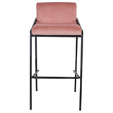 Damiware Lev Tabouret de Bar de qualité supérieure avec Housse en Velours (Velours Rose, 75 cm)
