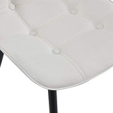 IDIMEX Lot de 4 chaises Alvaro pour Salle à Manger ou Cuisine avec 4 Pieds en métal Noir et Assise capitonnée, revêtement synthétique Blanc