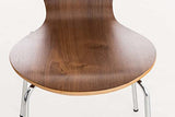 Chaise Empilable Calisto en Bois - Assise Ergonomique - Chaise de Salle d'Attente en Bois Chaise, Hauteur Assise 45 cm -Couleurs au Choix:, Couleur:Noyer